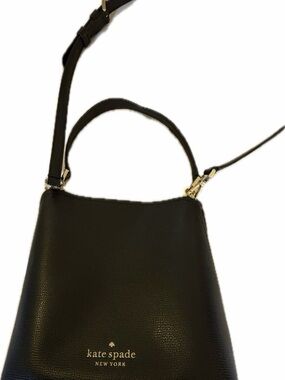 kate spade Black Pebble Leather Crossbody with Gold Hardware